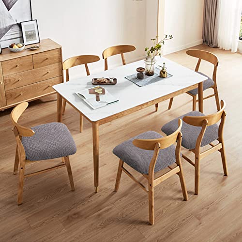 Genina Chair Seat Covers Waterproof Dining Room Chair Covers 2 Pack Stretch Seat Covers for Dinning Room Chair Protector Slipcover for Kitchen, Hotel (2, Pattern1-Light Gray) - color: Pattern1-light Gray