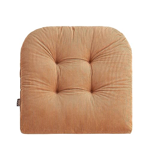 Outdoor Patio Cushion, Rocking Chair Cushion, Tufted Pads, Set of Upper and Lower with Ties Pack of 2 (2 Sets) - Back 20"×17", Seat 17"×17" (Khaki) - color: Khaki