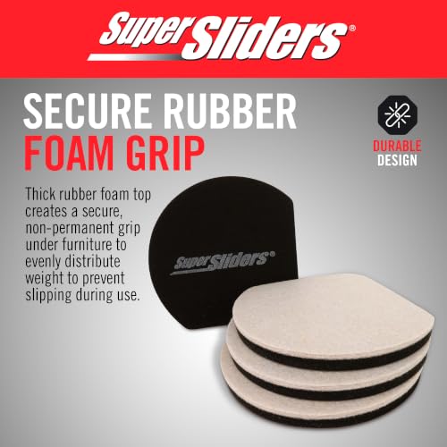 Super Sliders 5" Slide & Hide Reusable Furniture Sliders for Hard Surfaces, Anti-Slip Protective Furniture Moving Pads for Beds, Sofas, Dressers, Set of 4, Beige - size: 5 Inch, style: For Hardwood
