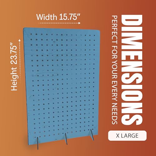 Torched Pegboard Display Stand for Jewelry, Craft Shows, Selling, Vendor Events, Tools, Peg Board Accessories Rack Organizer, XXL 15.75" L x 4.3" W x 23.75" H, Blue - color: Blue, size: XX-Large