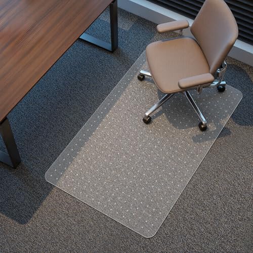 Kuyal Office Chair Mat for Carpet, 32x49 Clear Heavy Duty Computer Chair Mat, Under Desk Protector Carpeted Floors Mat, Easy Chair Movement,Ship Flat - size: 32" X 49"