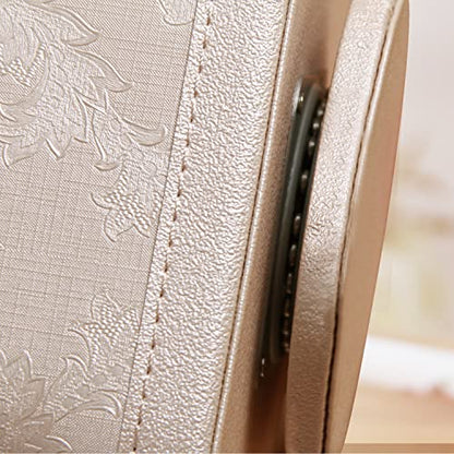 PUSU Leather 360°Rotatable Remote Control Holder,Nightstand TV Remote Caddy,Office Supplies Desktop Organizer,Spinning Storage Box for Pen,Mail,Phone,DVD, Blu-Ray, Media Player, Heater Controllers - color: 1 A Embroidery Flower