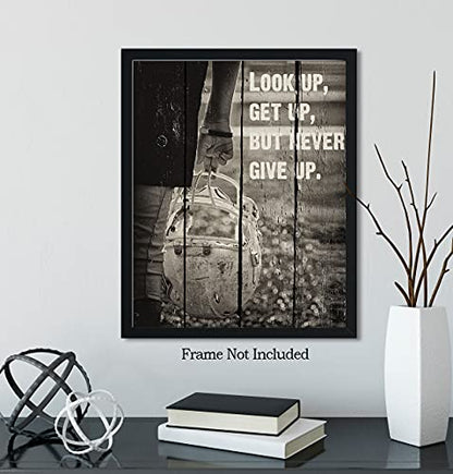 Govivo Football Wall Art for Boys Room - 11x14 Unframed Print - Motivational Sports Quote - Teen Bedroom Game Room Decor - Football Gifts for Players Coaches - size: 14"L x 11"W