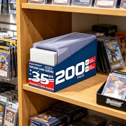 JohnBee Card Sleeves - 3"x4" Rigid Toploaders for Cards, Hard Plastic Card Protectors, Premium Trading Card Sleeves Fit for Sports Cards & All Standard Trading Cards (100HardSleeves+100SoftSleeves) - size: 100 Soft Sleeves + 100 Hard Sleeves