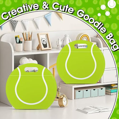 AKAIXI 24pcs 3.5Mil Thickened Tennis Gift Bags Reusable Sealed Snack Bags | with Handle Stand-up Tennis Goodie Bags for Tennis Themed Party Favors Birthday Supplies Lovers Players Coaches Gifts - color: Tennis