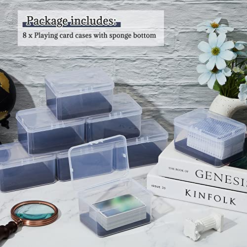 PerKoop 8 Pcs Plastic Card Case Boxes for 162 Pcs Game Cards 3 Decks of Playing Card Clear Plastic Holder Box Organizer for Travel Game, 4. 7 x 3. 3 x 2. 5 Inch, Cards Not Included
