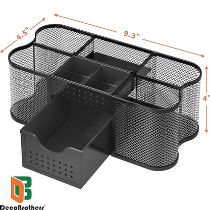 Deco Brothers Desk Organizers Pen Holder Office Caddy Storage, Black - color: Black