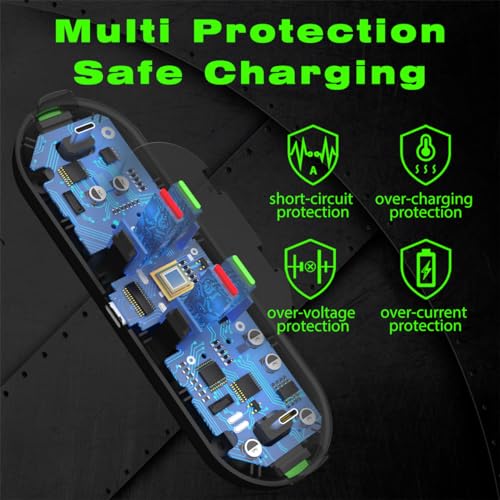 Switch Controller Charger for Nintendo Switch, Charging Dock with JoyCon/Pro / PS5 Controller, Charger Station with LED Indicator and Charger Cable for JoyCons, 6 in 1 Nintendo Charging Dock - size: 80cm