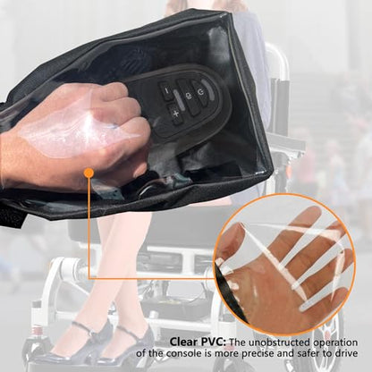 Power Wheelchair Joystick Protector Cover, Elderly Disabled Wheelchair Armrest Cover, Waterproof & Durable Oxford Cloth, Universal Electric Control Panel with Adjustable Strap