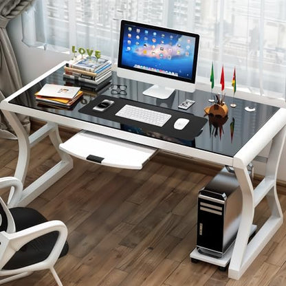 AFIING Black Desk Mat 31.5" x 12", Leather Desk Pad | Waterproof PU Leather, Non-Slip Rubber Base, Desk Protector, Office & Home - color: Pureblack