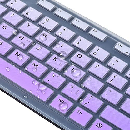 Keyboard Cover for Dell KM636 Wireless Keyboard & Dell KB216 Wired/Dell Optiplex 5250 3050 3240 5460 7450 7050/Dell Inspiron AIO 3475/3670/3477 All-in One Desktop Keyboard Cover Skin, Light Purple - color: Light Purple