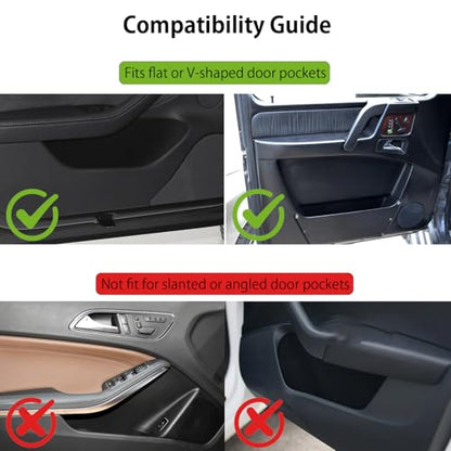2 Pack Clip On Cup Holder for Car Door Organizer Seat Automotive Extra Drink Coffee Holders Premium PU Leather Black