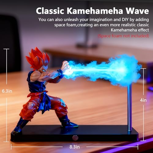 Doku Lamp Magnetic Super Saiyan lamp with LED Lighting Effect, Rechargeable, Dimmable Touch Control, As Gifts, Anime Desk lamp, Room Decoration and Anime Fan Collection