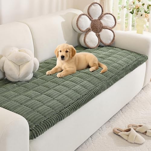 Royhom Couch Cover for Dogs Washable, Soft Thick Pet Couch Covers for Sofa, Pawcart Couch Protector Pet Friendly, Furniture Covers Dog Mat for Couches and Sofas (Green, 27.6 x 47.2 Inch) - color: Green, size: 27.6 X 47.2 Inch/1 Piece