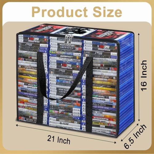 CD DVD Storage Bags, 3-Pack Clear Blu-ray Storage Bags with Zipper & Handles | Holds 99 Blu-Ray, 64 DVD, 156 CD Cases | Media & Video Game Storage Organizer for VHS, Discs - size: 3 Pack