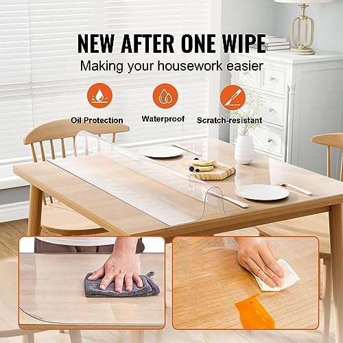 VEVOR Clear PVC Square Tablecloth, 12" x 12", 1.5mm Thick, Waterproof, Stain Resistant, Durable, Desk, Coffee Table, Dining Room Table - size: 12" x 12" (Square)