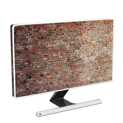 Vintage Brown Wall Monitor Dust Covers 22, 23, 24, 25 Inch Panel Case Computer Monitor Covers Sleeve Compatible with PC Desktop and TV Anti-Static Dustproof Protective Cover for LCD/LED/HD - color: brown, size: 22-25 Inch