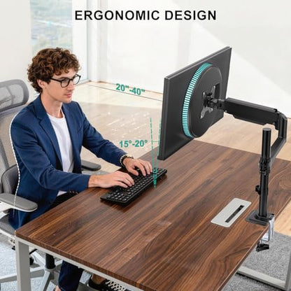 WALI Single Monitor Arm 13-33 Inch, Single Monitor Mount, Vesa Desk Mount up to 19.8lbs Single Monitor Stand with Clamp, VESA 75x75mm or 100x100mm Compatibility(GSDM001), Black - size: 13" to 33"