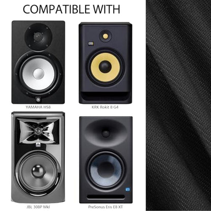 Musiin Studio Monitor Dust Cover Protective Compatible With YAMAHA HS5 Admin Audio T5V KRK Rokit 5 G4 Black 5-Inch Professional Powered Speaker cover(2 packs)