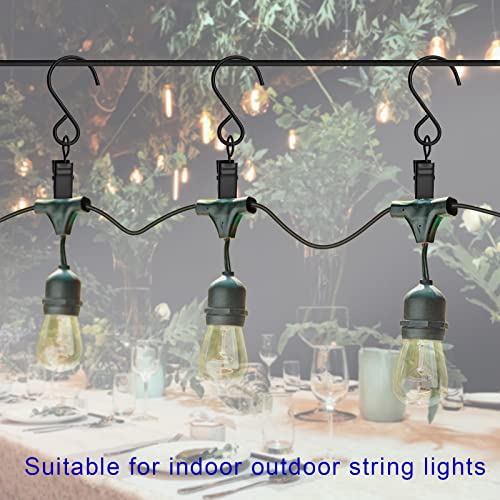 Stainless Steel S Hooks Curtain Clips, 50 Pack Hanging Party Lights Clips, Hangers Gutter Photo, Art Craft Display, 3 Inch Long, Black - color: 3 Inch Long Black