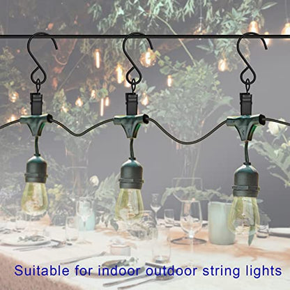 Stainless Steel S Hooks Curtain Clips, 50 Pack Hanging Party Lights Clips, Hangers Gutter Photo, Art Craft Display, 3 Inch Long, Black - color: 3 Inch Long Black
