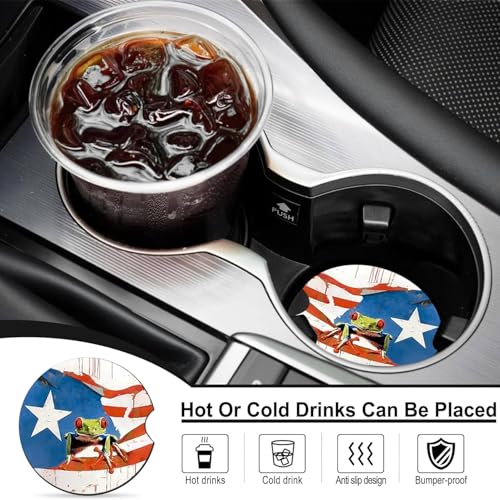 2 Pack Alien Tired Car Cup Holder Coasters Neoprene Anti Slip Rubber Mat | Aliens Car Accessories Decor 2.75" Universal Size Insert Auto Coasters Alien Gifts for Women Men - color: Alien Tired