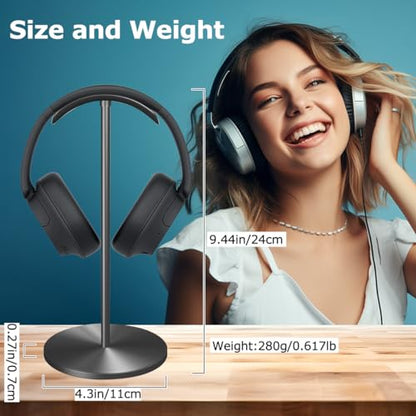 Headphone for Desk Hanger Holder Organizer Keeper Racks Storage Mount Gaming Headset Stand Premium Functional Craftmanship Headset Stand (Metallic Black) - color: metallic black