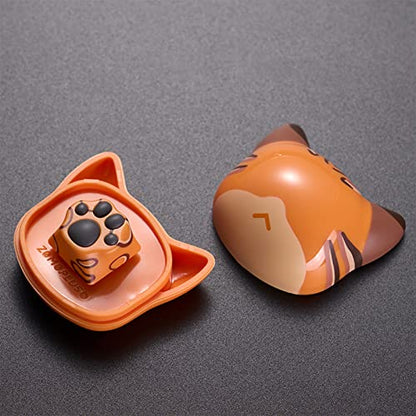 SYA Cute Cat-Claws 3D Model OEM Profile Keyboard Keycaps for Cherry MX Switches Mechanical Gaming Keyboard - Catpaw ESC-Key Keycap (Leopard, 1pcs) - color: Leopardpaw-1pcs