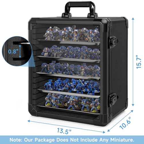 Miniatures Storage Case Miniatures Transport Case Aluminum Alloy Frame with Lock (Large Size) - size: Large