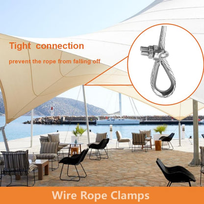 8 Pcs M5 Wire Rope Clamps Cable Clamps 4 Pcs 3/16" Wire Rope Thimble U Bolt Saddle Fastener 304 Stainless Steel Cable Clamps - style: M5 - 3/16”