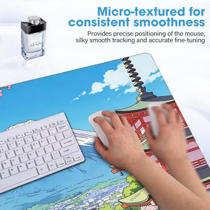 Waterproof Desk Mat 31.5x15.7 Inch - Extra Large Mouse Pad Covers Full Desk, Non Slip Rubber Backing, Easy to Clean, Building - color: Building, size: 31.5" x 15.7"