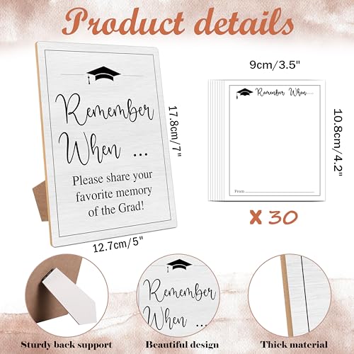 Graduation Sign And 30 Graduation Share A Memory Cards, Graduation Party Decorations, Graduation Table Decor, Graduation Party Supplies, Graduation Party Games, Graduation Party Gifts for Her Him,9 - color: Remember When Graduate Gift,1