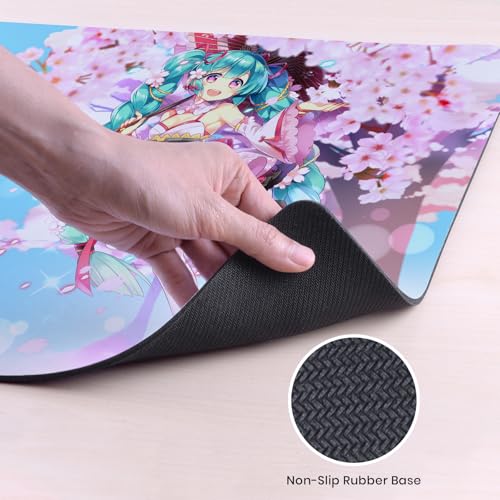 Head Case Designs Officially Licensed Hatsune Miku Sakura Graphics 37.4 x 15.75 x 0.16 inches (900 x 400 mm) - XL Gaming Office Desk PC Keyboard Mouse Mat Pad - color: Sakura, size: 37.4" x 15.8"