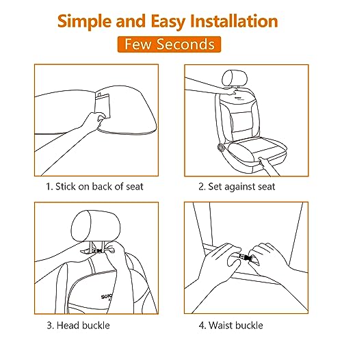 Sojoy Truck Seat Cushion with Firm Lumbar Support,Gel Seat Pad with Upper Lower Back Support Pillow for Office,Car,Truck, Pain Relief Coccyx Seat Cushion