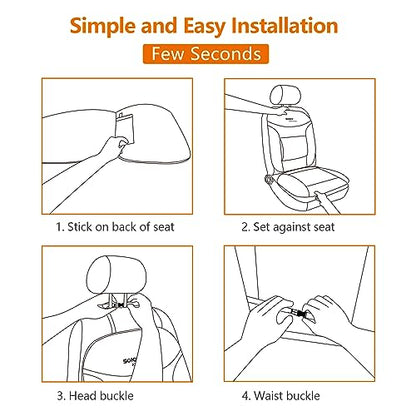 Sojoy Truck Seat Cushion with Firm Lumbar Support,Gel Seat Pad with Upper Lower Back Support Pillow for Office,Car,Truck, Pain Relief Coccyx Seat Cushion
