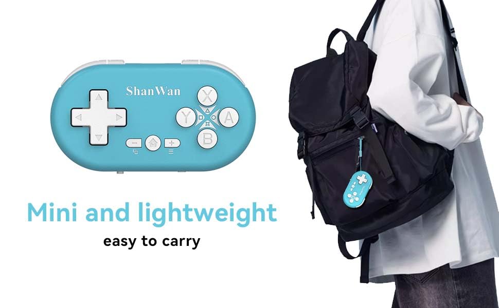 ShanWan Bluetooth Gamepad Keychain Sized Mini Controller for Switch, Windows, Android, iOS & PS4（Kabrilan） - color: Kabrilan