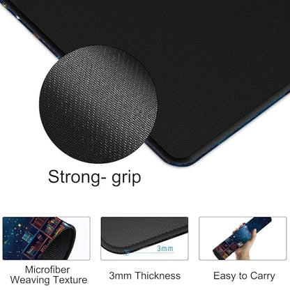 Cosmic Library Floating Amidst The Stars Gaming Mouse Pad 35.4 x 15.7 Inches with Non-Slip Rubber Base, Smooth Cloth Surface Desk Keyboard Mat for Computer, PC, Laptop, Desktop - color: Cosmic Library Floating Amidst The Stars