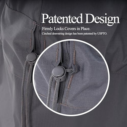 WJ-X3 Stackable Patio Chair Cover Waterproof, 28W x 36D x 45H, Grey, 1-Pack | Heavy Duty, Wind Resistant, 4-6 Stacked Chairs - color: Gray, size: 28W x 36D x 45H, 1-Pack, Stacked Chairs (4-6)