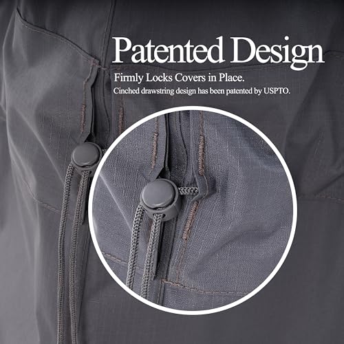 WJ-X3 Outdoor Chair Cover, Gray, 29W x 30D x 36H, 1-Pack | Patio Lounge Cover, Rip Stop, Heavy Duty, Waterproof, High Back Dinning Chair Covers - color: Gray, size: 29"W x 30"D x 36"H, 1-Pack, Standard Chair