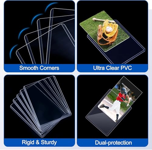 400 Card Sleeves Hard Plastic, Sooez Premium 35PT 3"X4" Baseball Card Protectors Hard Plastic Card Holder, Trading Sports Football Game Cards(200 Hard Sleeve + 200 Penny Sleeve) - size: 200 Hard Sleeves + 200 Penny Sleeves