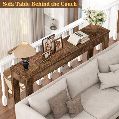 Armocity Console Table, 47" Farmhouse Wood Entryway Table, Sofa Tables Narrow Long Behind Couch, Entry Table for Entrance, Hallway, Living Room, Cracked Oak - color: Cracked Oak, size: 47"