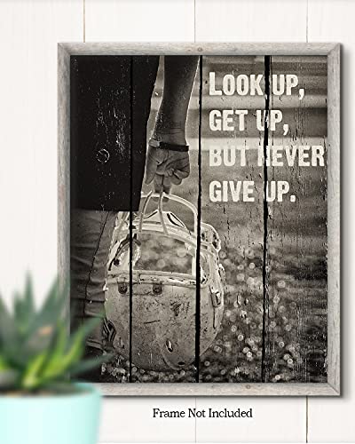 Govivo Football Wall Art for Boys Room - 11x14 Unframed Print - Motivational Sports Quote - Teen Bedroom Game Room Decor - Football Gifts for Players Coaches - size: 14"L x 11"W