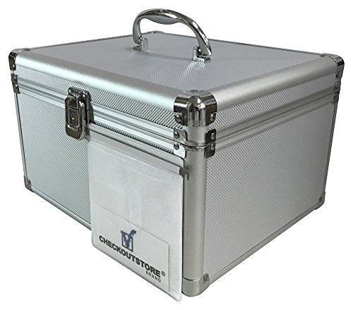 CheckOutStore (1) Aluminum CD/DVD Media Hanging Sleeves Storage Box (Silver/Holds 300 Discs) - color: Silver