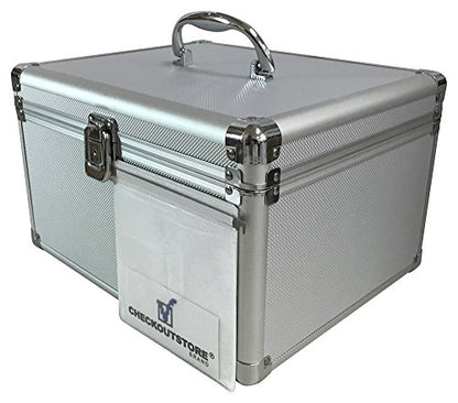 CheckOutStore (1) Aluminum CD/DVD Media Hanging Sleeves Storage Box (Silver/Holds 300 Discs) - color: Silver