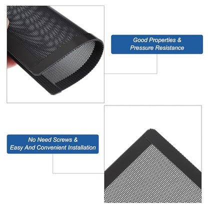 MECCANIXITY 3PCS PC Dust Filter, 150x150mm Magnetic Frame PVC Computer Case Cooler Dustproof Mesh Cover Fan Grills for Computer Chassis Speakers, Black