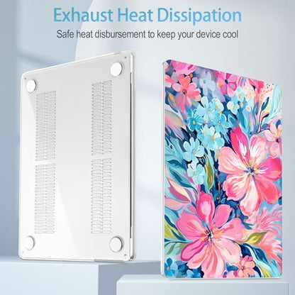 Mektron Case for 2026 MacBook Neo 13-inch A18 Pro chip A3404 Laptop Cover with 13-inch (Diagonal) Liquid Retina Display+ Keyboard Cover+ Screen Protector, Hand-Painted Flowers - color: Hand-Painted Flowers