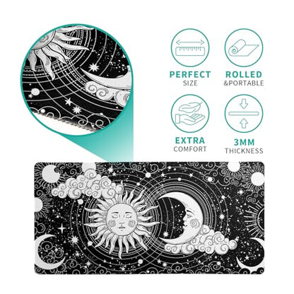 Magic Astrology Extended Big Mouse Pad Large, Gaming Mouse Pad Desk Pad,27.6x11.8 Inch Long Computer Keyboard Mouse Mat Black Mousepad with 3mm Non-Slip Base and Stitched Edge for Gaming and Office - color: Magic Astrology