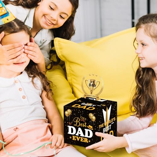 Dad Birthday Money Pull Box for Cash, Happy Birthday Boxes Gifts for Money Pull Out Card, 50Pcs Transparent Bags - color: Yellow2