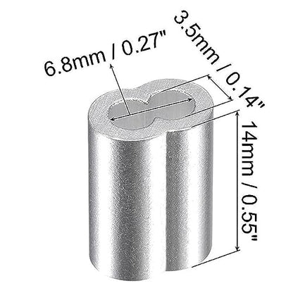 150 Pcs Aluminum Crimping Loop Sleeve 1/8",Cable Crimp Ferrules for Wire Rope and Cable (1/8''(3mm)-150pcs) - style: 1/8''(3mm)-150pcs