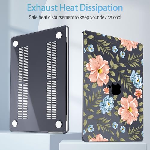 Mektron Case for 2026 MacBook Neo 13-inch A18 Pro chip A3404 Laptop Cover with 13-inch (Diagonal) Liquid Retina Display+ Keyboard Cover+ Screen Protector, Flower C400 - color: Flower C400